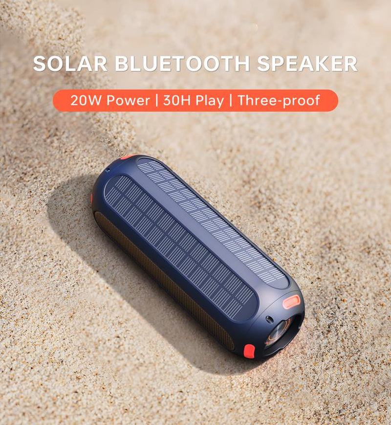 Magnetic Golf Bluetooth Speaker with Solar Charging 30H Playtime, 7 Colorful Flashing Lights Outdoor Waterproof Portable Wireless, for Golf Cart Gifts Hiking Camping