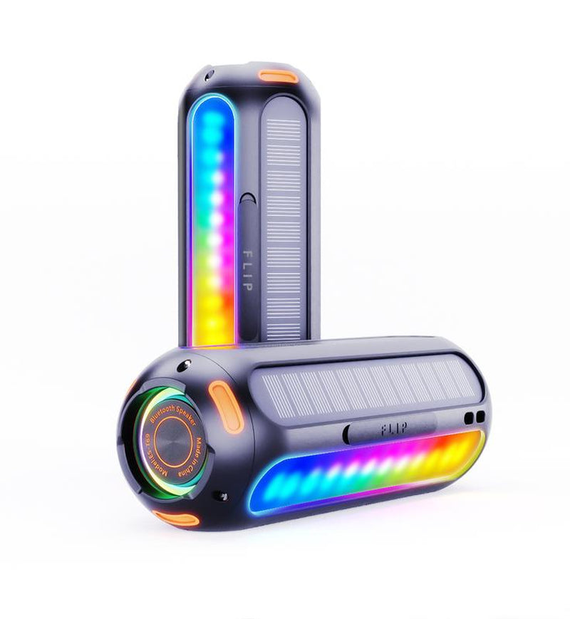 Magnetic Golf Bluetooth Speaker with Solar Charging 30H Playtime, 7 Colorful Flashing Lights Outdoor Waterproof Portable Wireless, for Golf Cart Gifts Hiking Camping