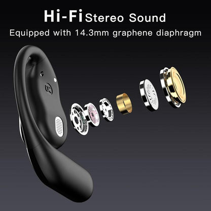 Fathersdaygifts Open Ear Bluetooth 5.4 Earbuds, Wireless Headphones Sport over Earphones Built-In Mic with Ear Hooks 50H Playtime Ear Buds LED Display Charging Case, Waterproof Design for Running Fitnes